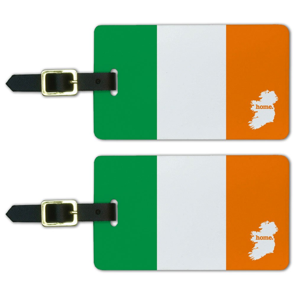 Custom Ireland Flag Luggage Tags - Personalized Suitcase ID Tags for Travel, White | Perfect for Irish Heritage & Travel Accessories
