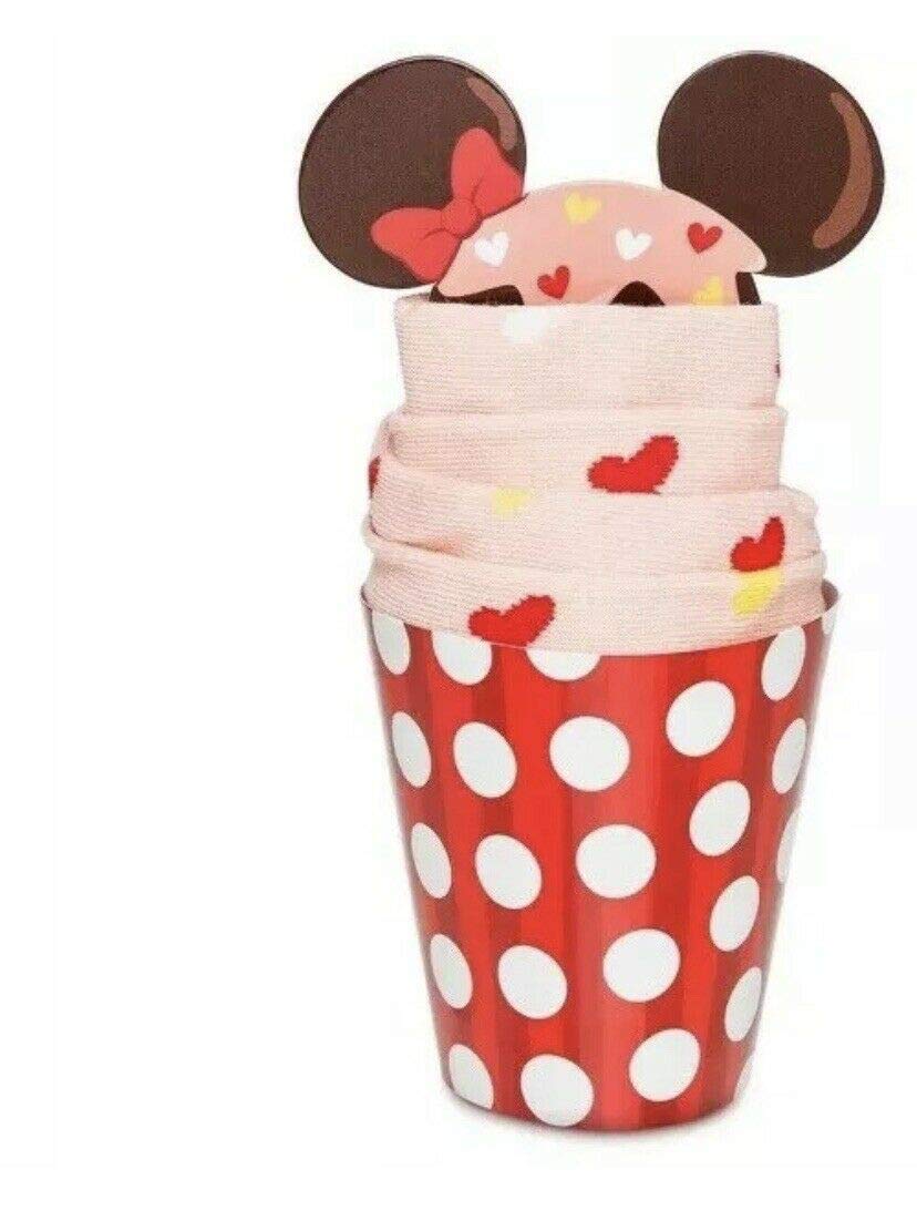 Disney Minnie Mouse Cupcake Socks for Women - Cute Cartoon Character Ankle Socks - Perfect for Disney Fans, Cosplay, and Gift Giving