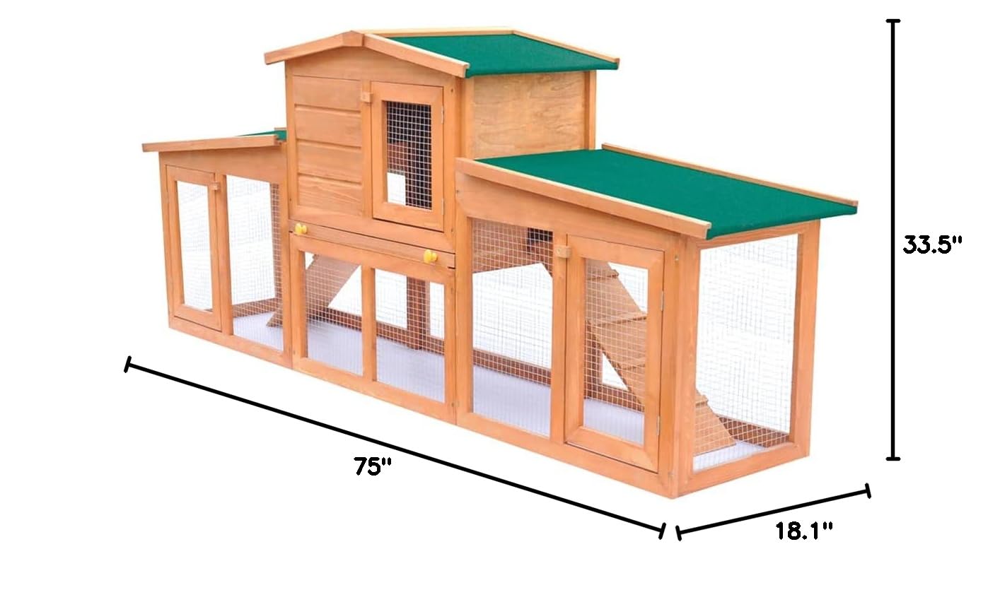 Premium Wooden Rabbit Hutch for Outdoor & Indoor Use - 2-Story Bunny Cage with Waterproof Roof, Stairs & Cleaning Tray - Guinea Pig House for Small to Medium Pets - Perfect for Backyard, Garden or Home Use