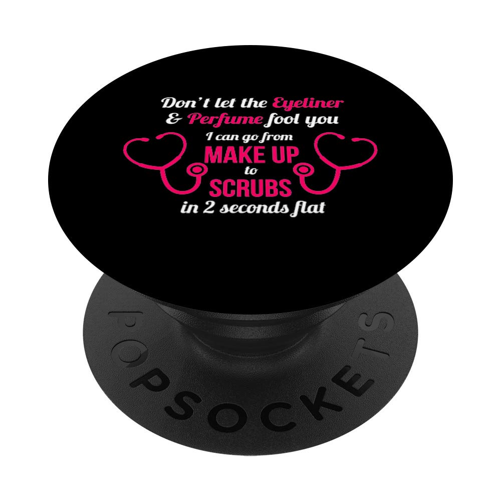 Funny RN LVN CNA Scrubs for Nurses - Nursing Graduate Gift - Swappable PopGrip PopSockets - Perfect for Hospitals, Clinics & Nursing School
