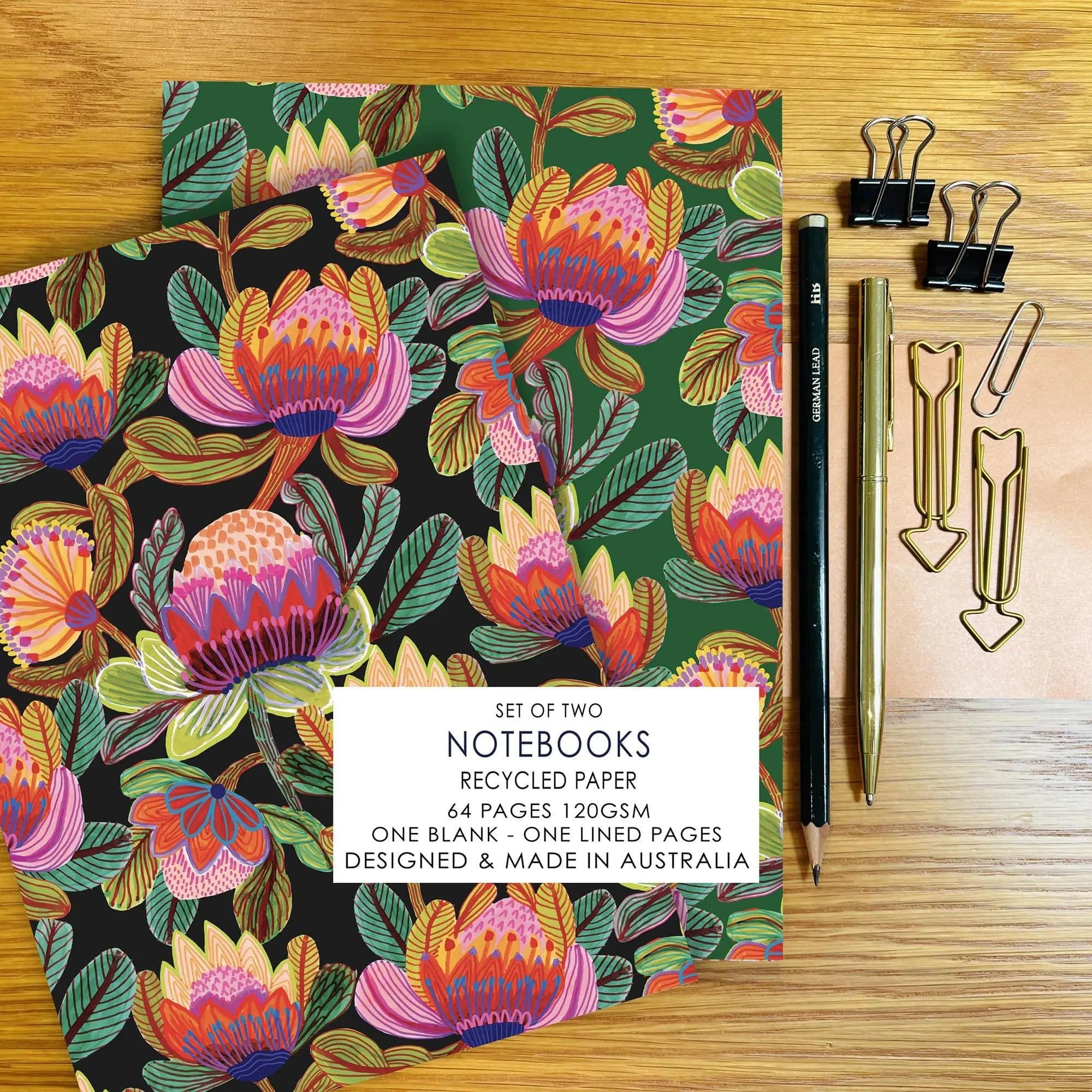 Premium Protea Australis A5 Notebook Set - Lined Journal for Writing, Sketching & Note Taking - Perfect for Students, Office & Travel