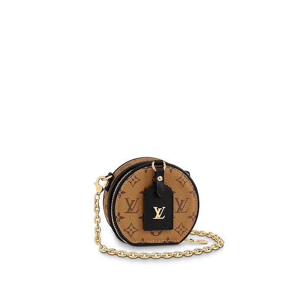 LV Mini Boîte Chapeau Monogram Reverse Canvas Crossbody Bag - Luxury Designer Handbag for Women, Perfect for Date Night & Evening Events