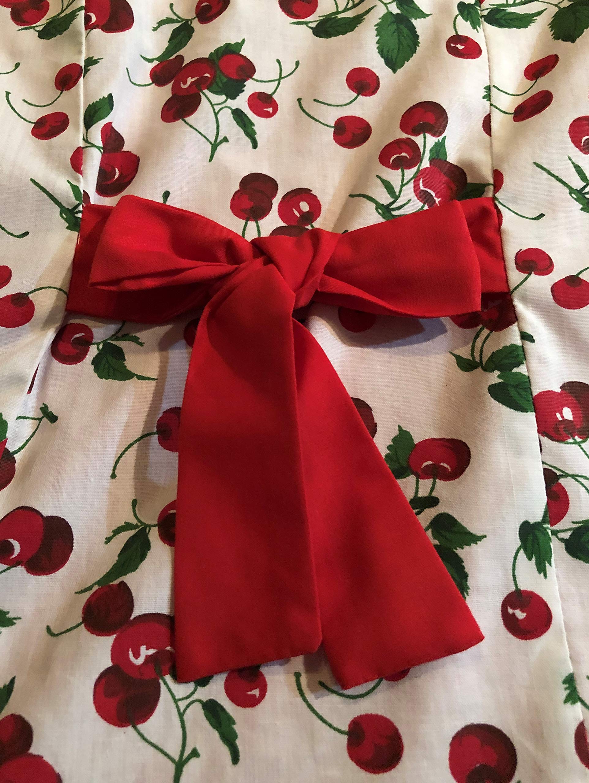Ninja Blender Cover - Reversible 100% Cotton Dust Protection with Red Cherries Design & Ribbon Tie - Perfect for Kitchen Countertop Storage & Small Appliance Protection