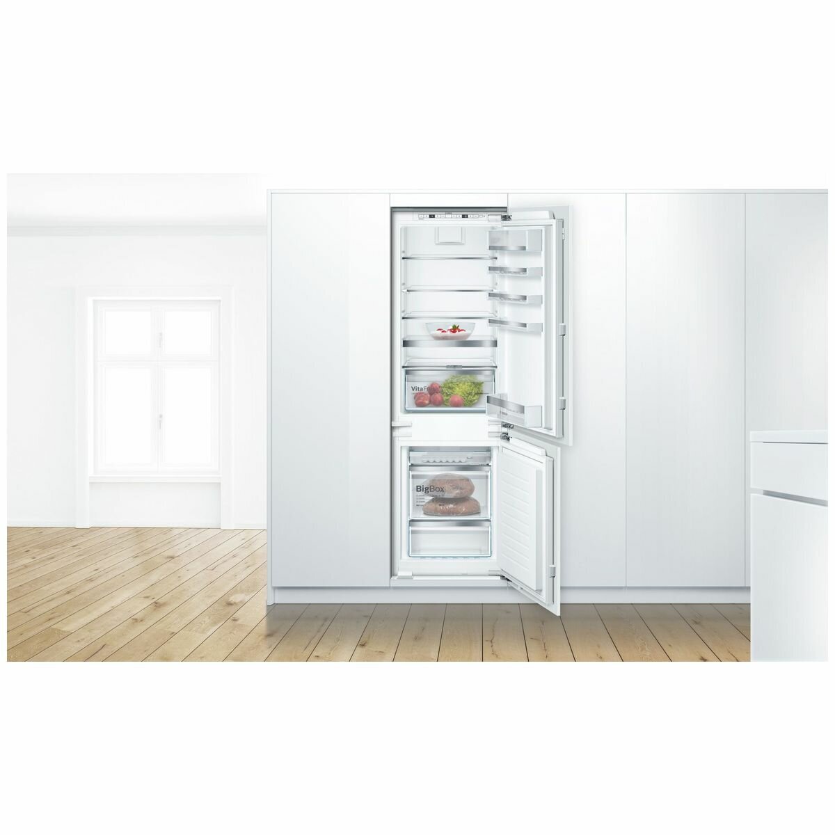Bosch Series 6 254L Fully Integrated Bottom Mount Refrigerator KIN86AD30A - Energy Efficient French Door Fridge for Modern Kitchen & Open Plan Living Spaces