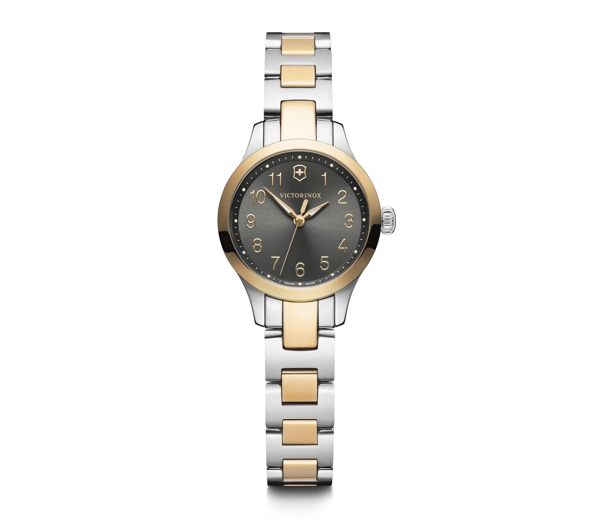 Victorinox Alliance XS Two-Tone Grey Dial Stainless Steel Watch for Men - Elegant Dress Watch for Business, Office & Formal Occasions