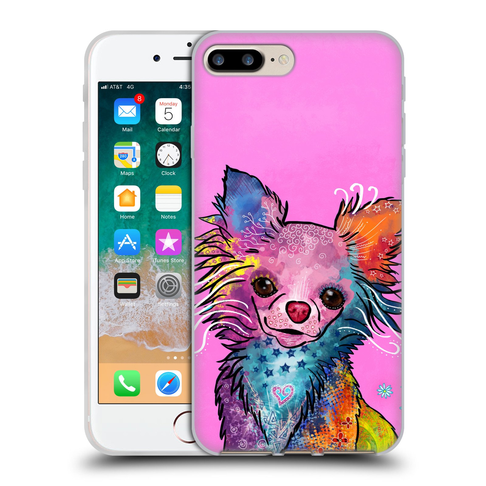 Head Case Designs Duirwaigh Chihuahua Dog Soft Gel Case for iPhone 7 Plus/8 Plus - Durable & Stylish Protective Cover for Everyday Use