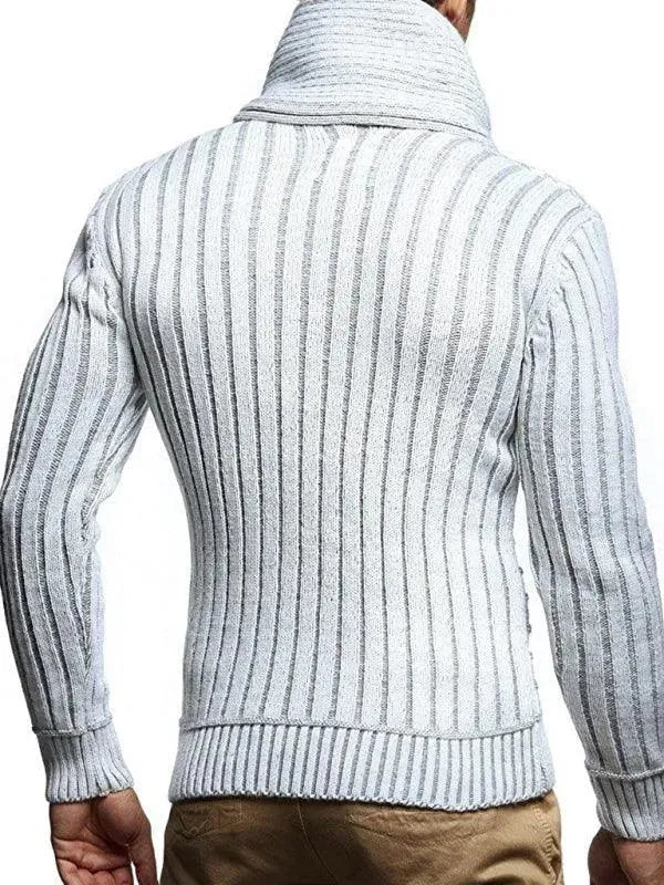 Men's Buttoned Loose Fit Turtleneck Sweater - Comfortable Casual Knit Pullover for Fall & Winter | Perfect for Office, Date Night and Weekend Outings