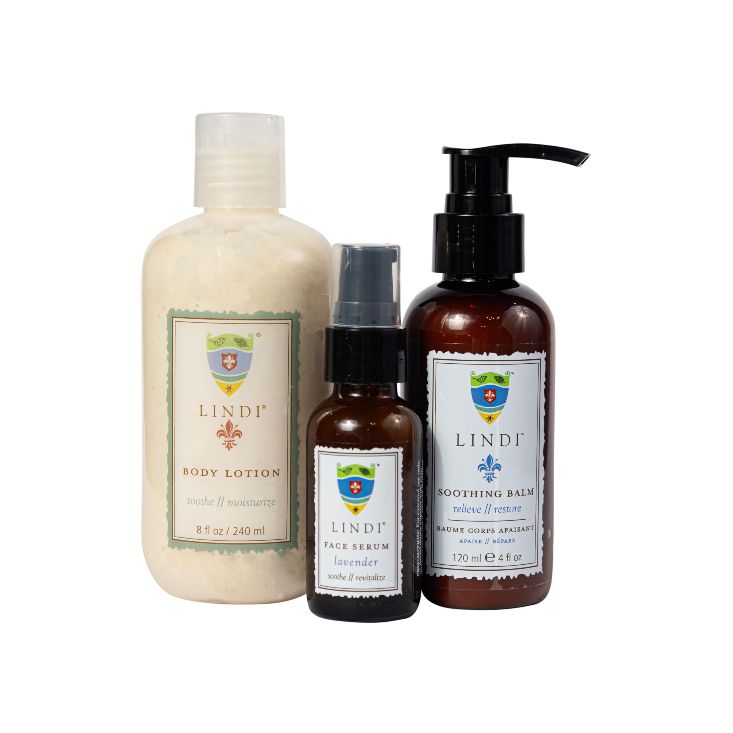 LINDI SKIN Essential Chemo Skincare Set - Radiation Burn Relief Body Lotion, Soothing Balm & Citrus Face Serum | Dermatologist & Allergy Tested | For Cancer Patients During Chemotherapy & Radiation Therapy