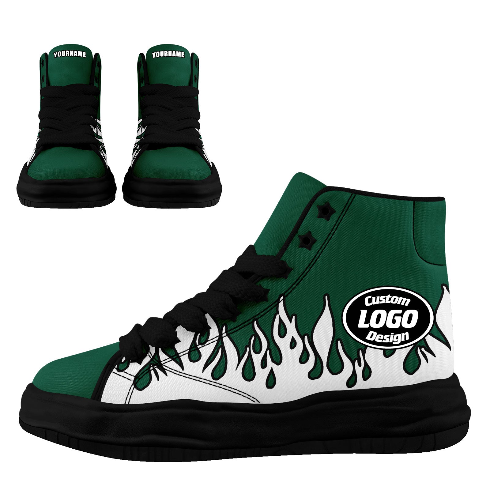 Custom Green & White New York Football Jersey with Firesoul Sports Shoes - Personalized Combo Set for Fans | Game Day Outfit, Team Spirit Wear, Sports Enthusiast Gift
