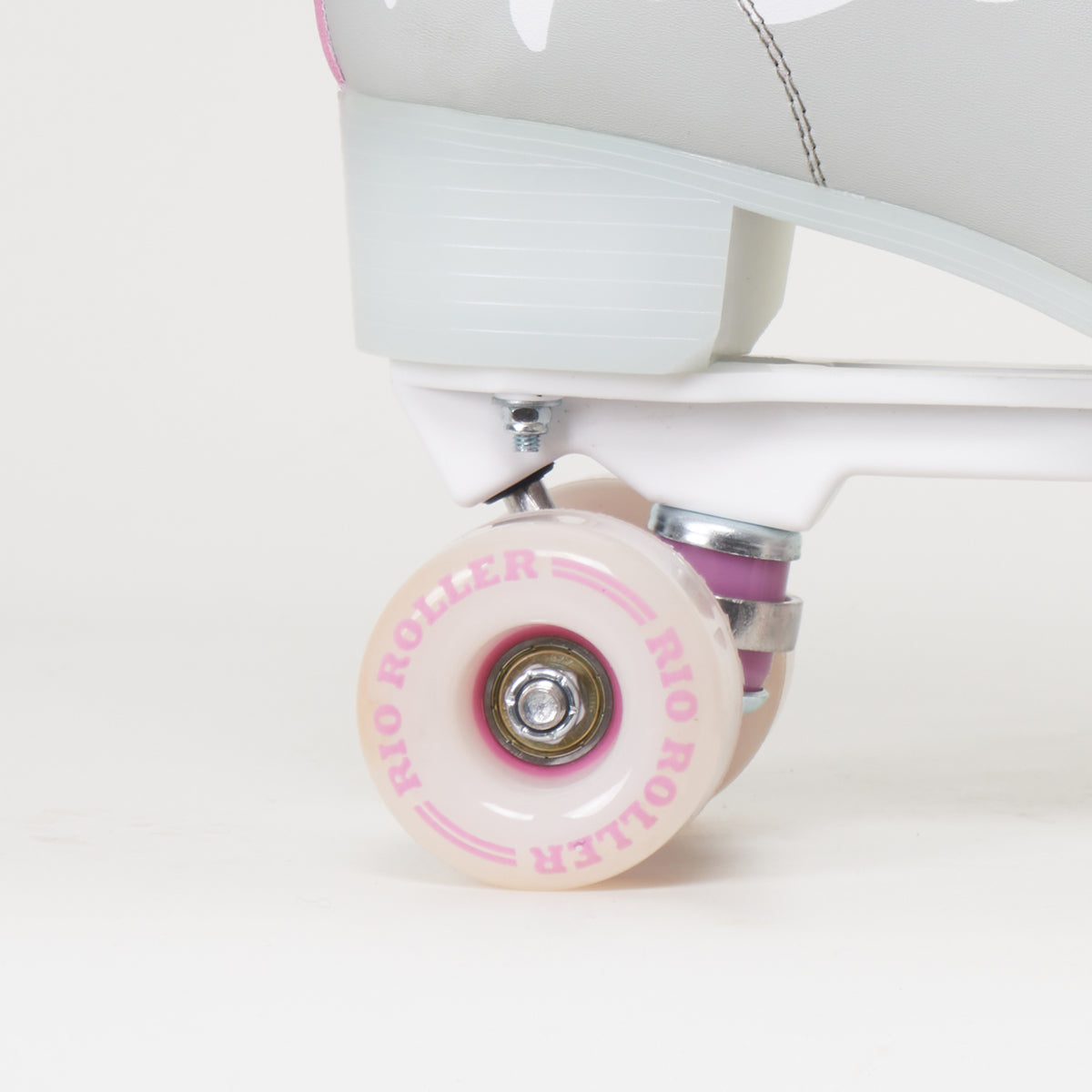 Rio Roller Script Rollerskates - Grey & Purple Quad Skates for Women & Men | Outdoor & Indoor Roller Skating, Rink, Fitness & Retro Style