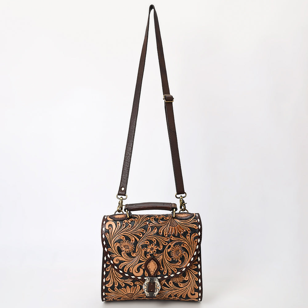 American Darling Adbga528 Genuine Leather Women's Western Handbag - Hand Tooled Briefcase Purse for Cowgirl Style, Rodeo Events & Country Fashion Accessories