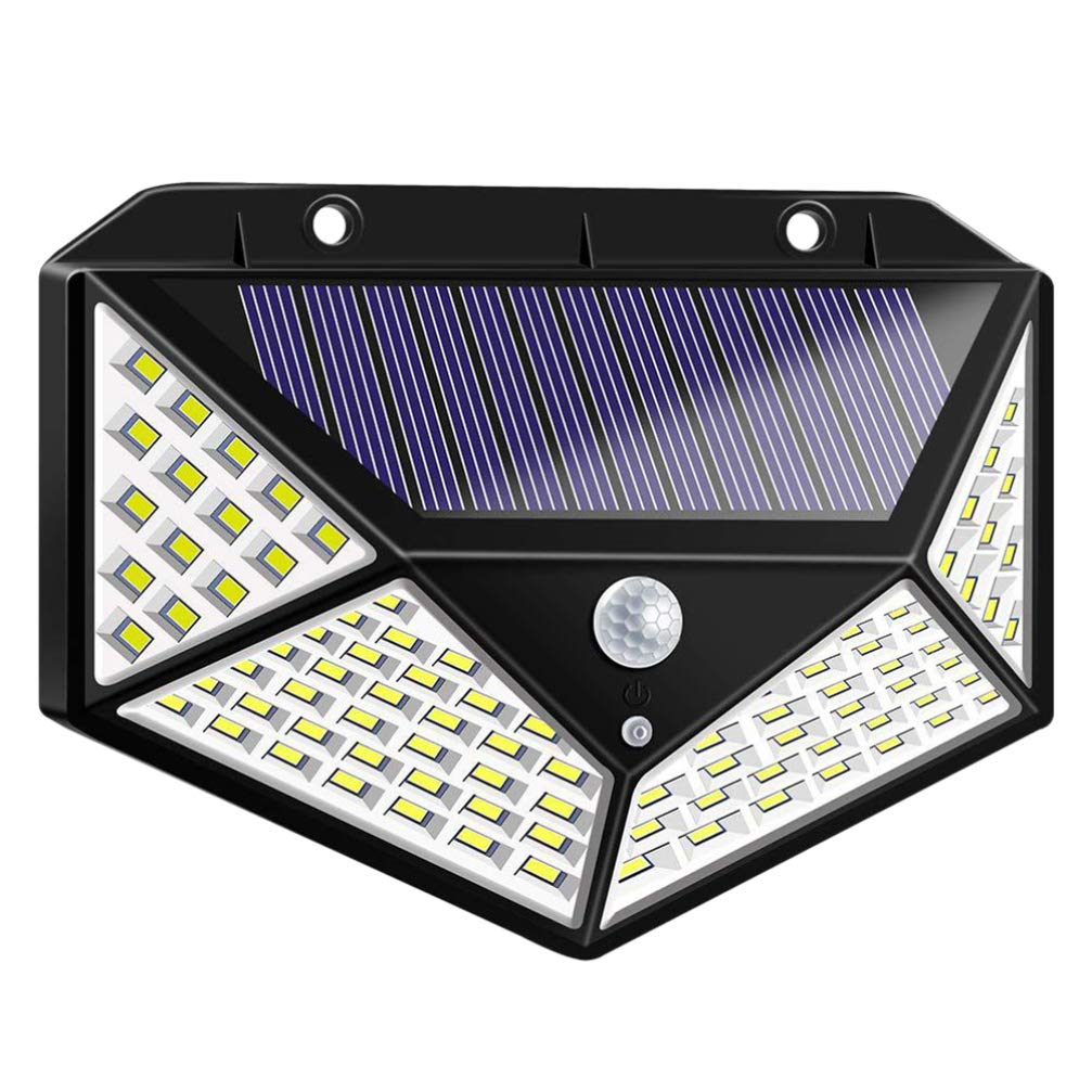 Uonlytech Solar Powered Outdoor Motion Sensor Light - 100 LED Waterproof Wireless Security Flood Light for Garage, Front Door, Pathway & Deck | Ideal for Home Security, Garden Lighting & Nighttime Safety