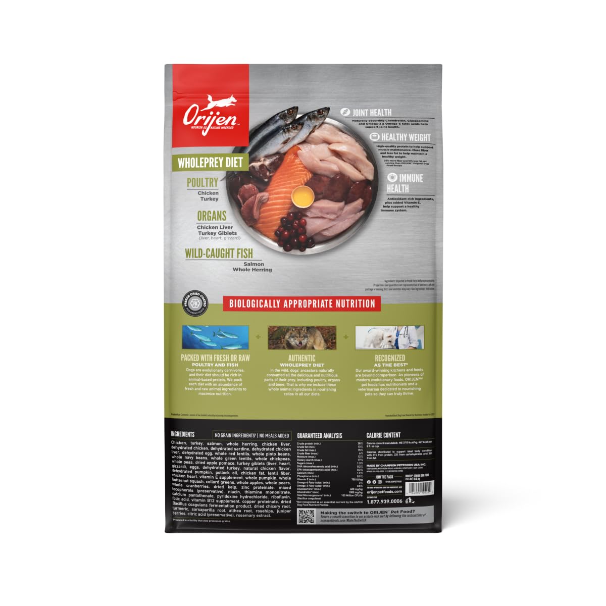 ORIJEN Senior Dry Dog Food - Grain Free, High Protein, Fresh & Raw Ingredients for Senior Dogs - 23.5lb Bag - Perfect for Aging Dogs with Sensitive Stomachs & Joint Support Needs