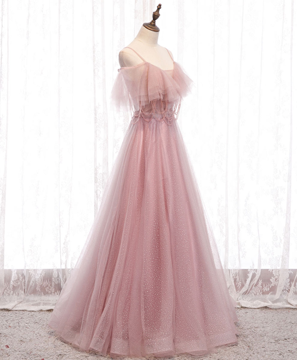 Elegant Pink Sweetheart Tulle Long Prom Dress for Women - Formal Evening Gown for Homecoming, Ball, Wedding Party & Special Occasions