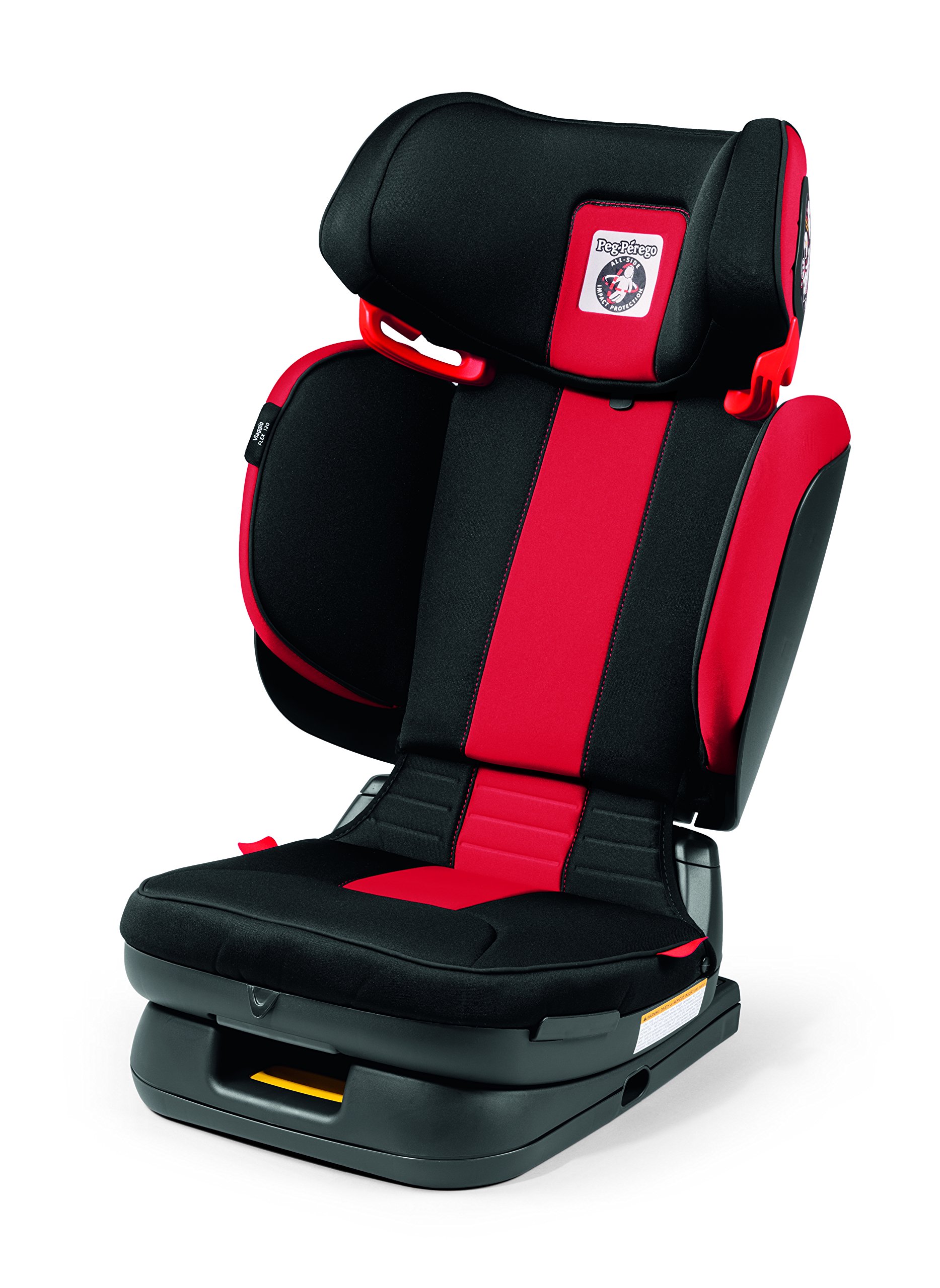 Peg Perego Viaggio Flex 120 Booster Car Seat for Kids 40-120 lbs | High Back Safety Seat | Italian-Made | Monza Black & Red | Perfect for School, Travel & Family Road Trips