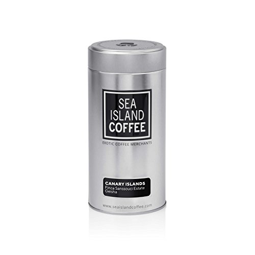 Premium Geisha Coffee from Finca Sanssouci - Canary Islands Specialty Arabica Beans (8.8 Oz Tin) for French Press, Pour Over & Espresso Brewing