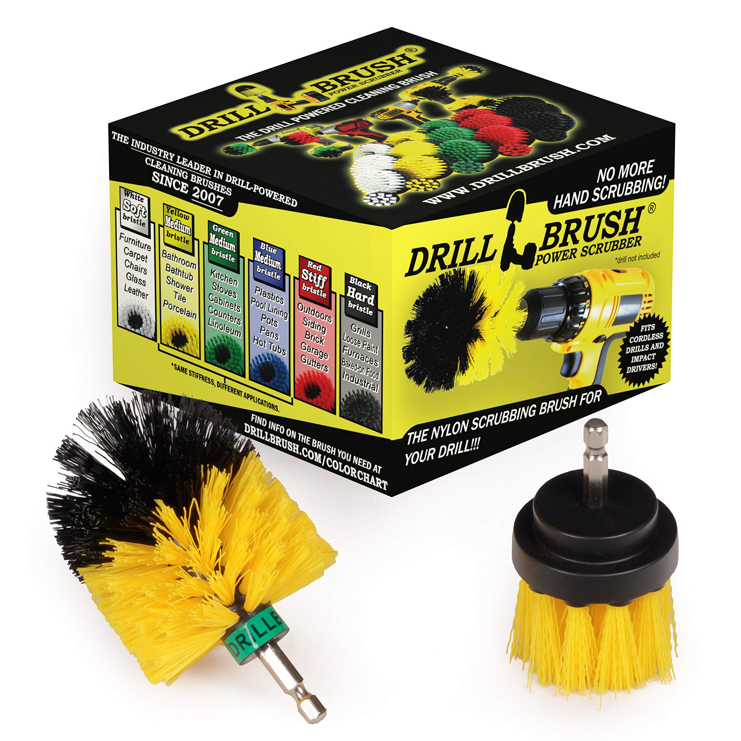 Scrub Brushes for Cleaning - Heavy Duty Bathroom, Tile & Grout Scrubber - Bathtub & Shower Drill Cleaning Brush - Power Scrubber with Ergonomic Handle - Perfect for Deep Cleaning Showers, Tiles and Bathroom Surfaces