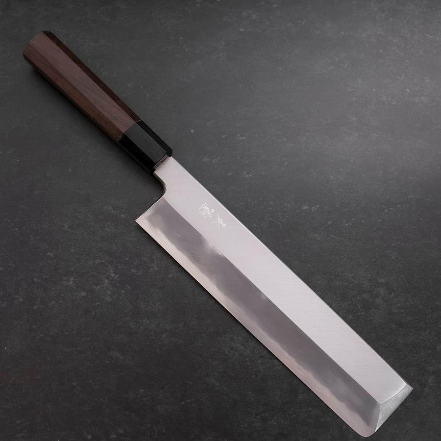 Premium Usuba Knife (Kanto) - White Steel #2 Kasumi Buffalo Walnut Handle 240mm - Japanese Chef Knife for Sushi, Vegetables & Precision Cutting