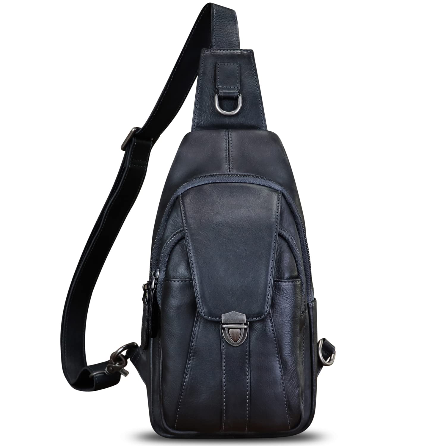 LRTO Genuine Leather Sling Bag for Women & Men - Handmade Vintage Crossbody Backpack, Hiking Daypack - Perfect for Travel, Hiking & Daily Use