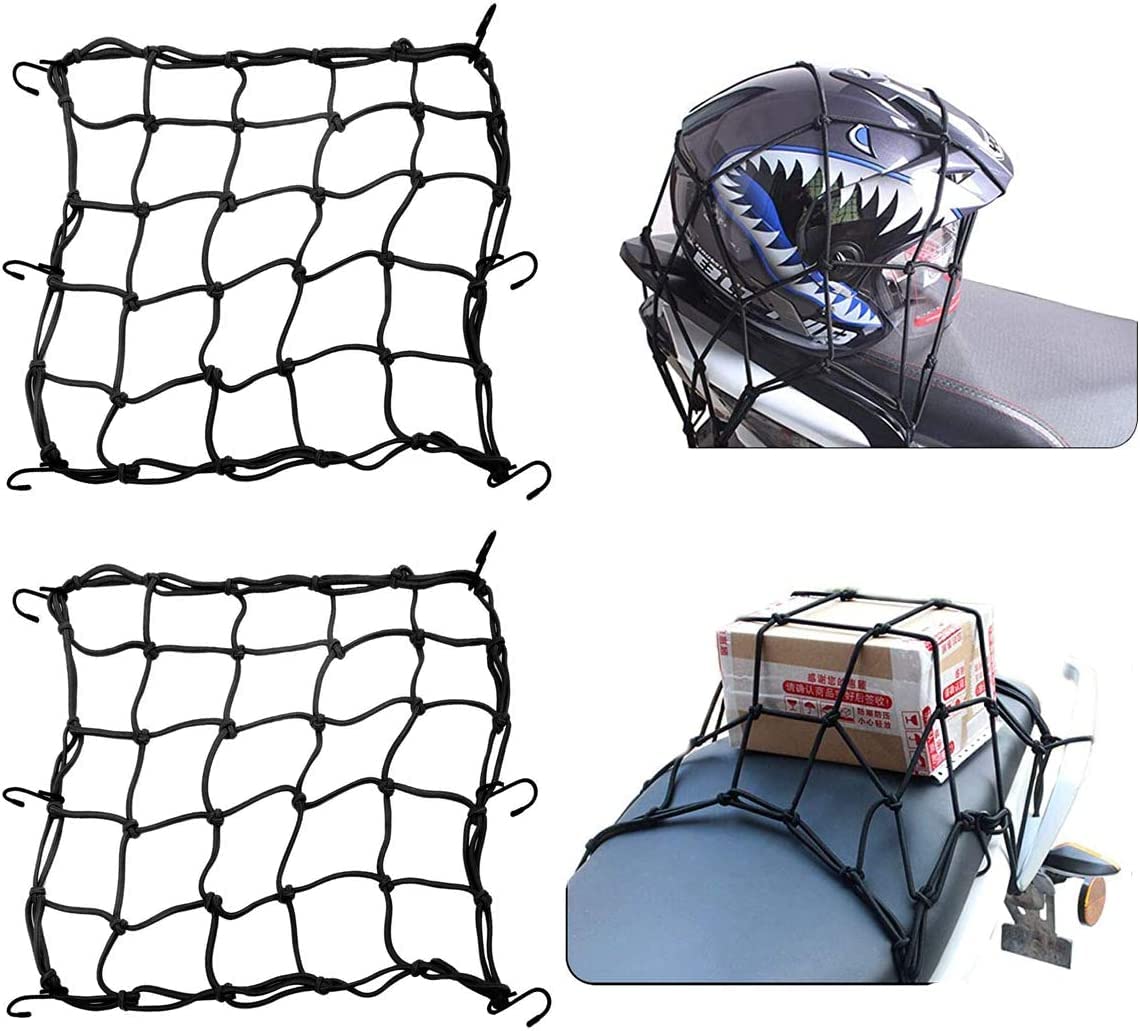 2 Pack Heavy Duty Motorcycle Cargo Net - 15.7