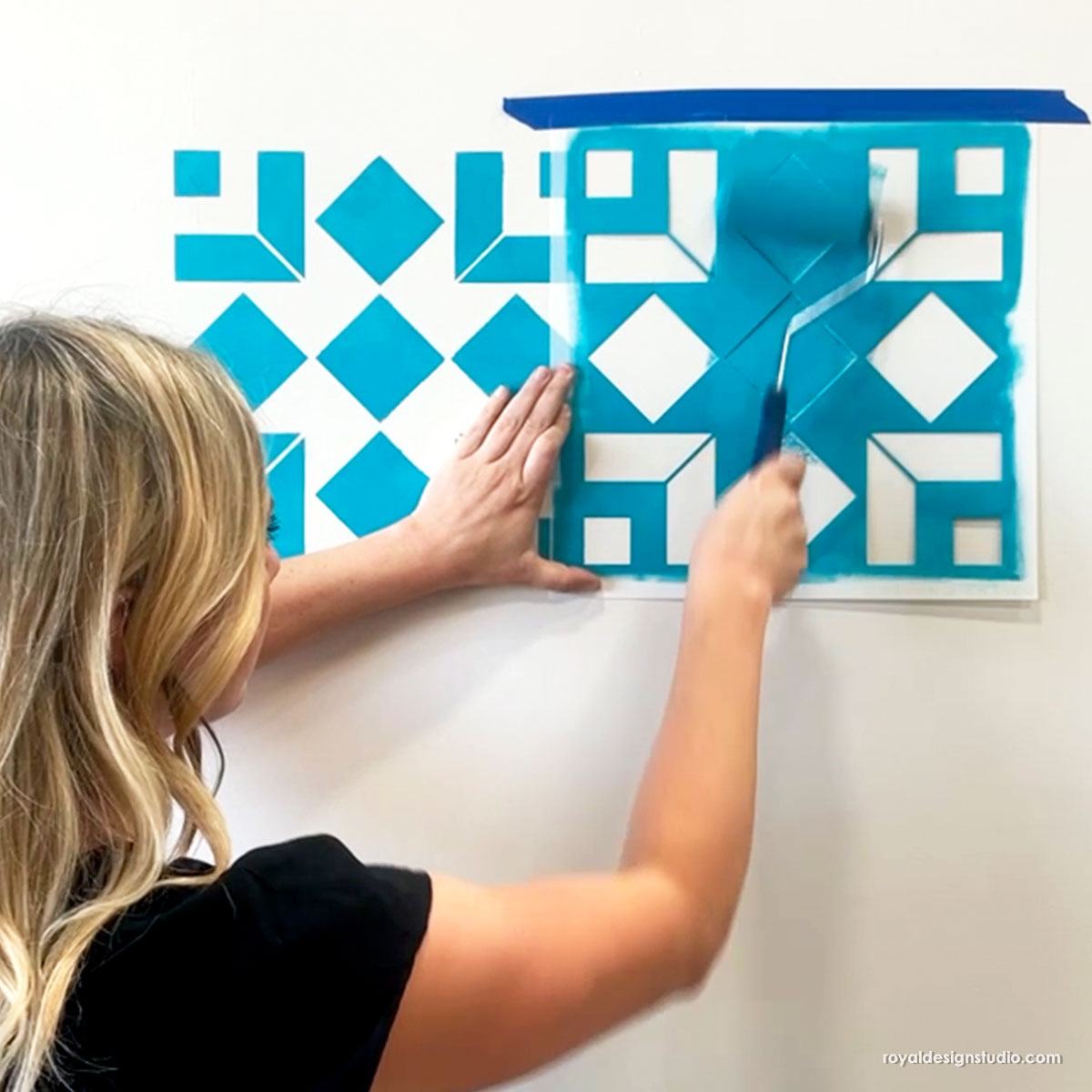 Alonzo Tile Stencil Kit - Reusable DIY Floor & Wall Stenciling Template for Concrete, Wood, Ceramic - Perfect for Home Decor, Bathroom, Kitchen, and Patio Renovation