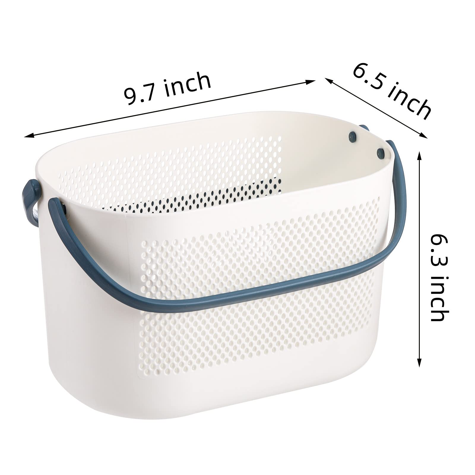 AVLA 4 Pack Plastic Shower Caddy with Handles - Waterproof Bathroom Storage Baskets, Drainage Toiletry Organizer for Dorm, College, Gym & Travel - Perfect for Shower, Kitchen, Closet & Bedroom Organization