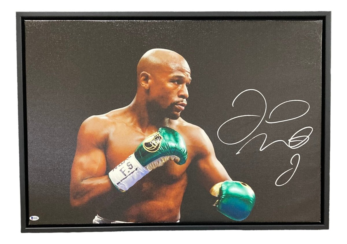 Floyd Mayweather Jr Signed Framed Boxing Memorabilia - 22x32 Inch Autographed Canvas Art for Sports Collectors & Boxing Fans - Perfect for Man Cave, Sports Bar, or Gift for Boxing Enthusiasts