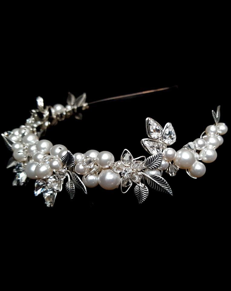 Elegant Pearl Clustered Bridal Headpiece - Breeanna by Kezani | Wedding Hair Accessory for Bride, Bridesmaids & Special Occasions