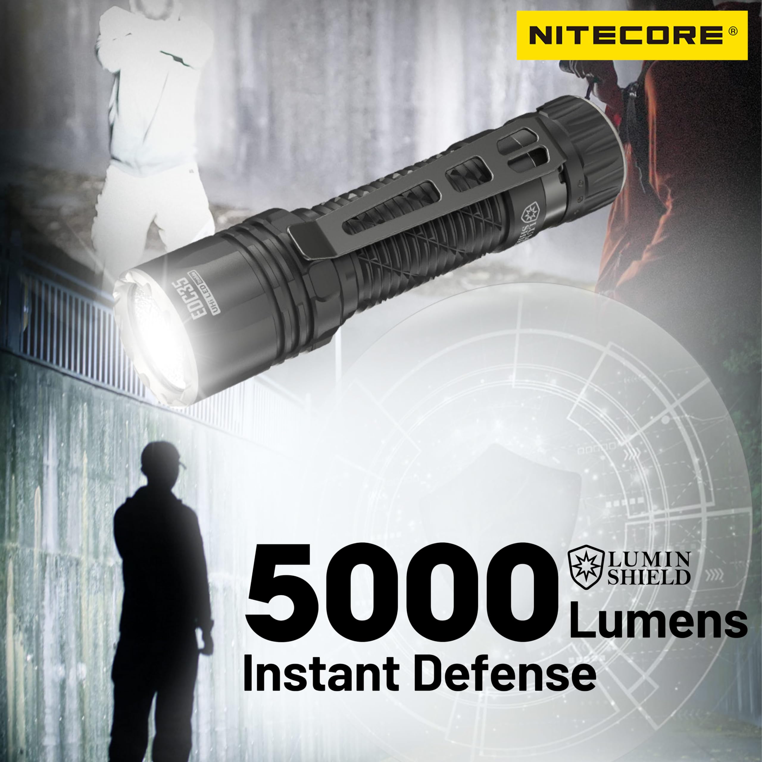Nitecore Lumin Shield EDC35 Flashlight - 5000 Lumens Ultra Bright LED Tactical Light for Camping, Hiking, Emergency & Everyday Carry (EDC)