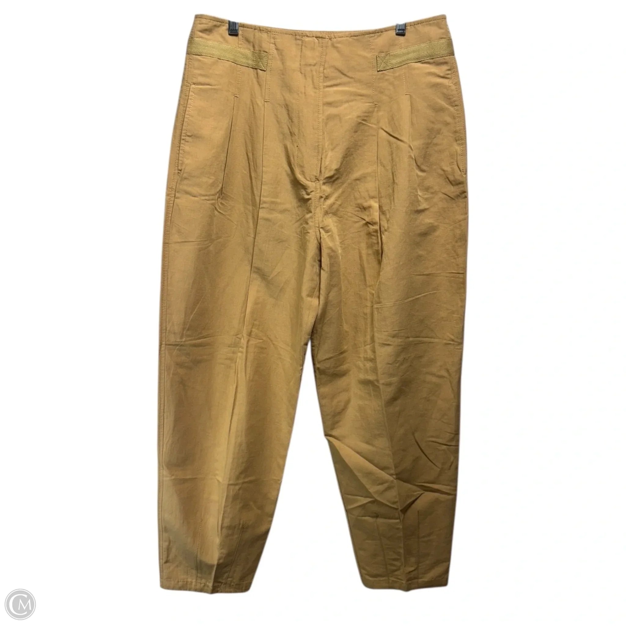 Ulla Johnson Alda Cropped Pants - Cotton Linen Silk Blend in Tan, Size 14 | Comfortable & Stylish for Summer Outfits, Beach Vacations & Casual Wear