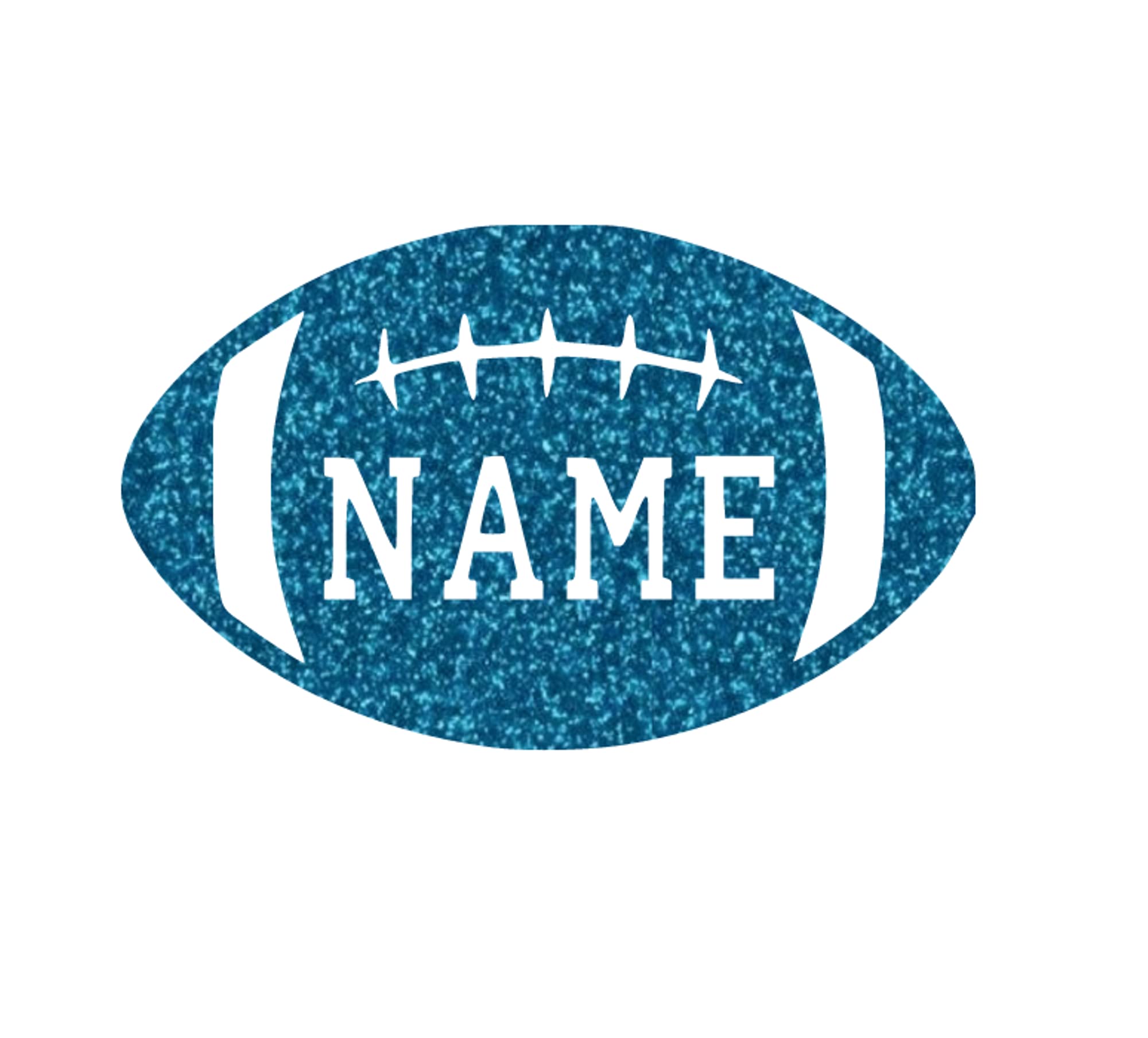 Custom Football Iron On Decal - Personalized HTV Graphic Patch for Hoodies & T-Shirts | Ready to Press DIY Transfer for Game Day | Choose Size & Color (Blue Glitter) | Perfect for Sports Fans, Team Spirit & DIY Crafting