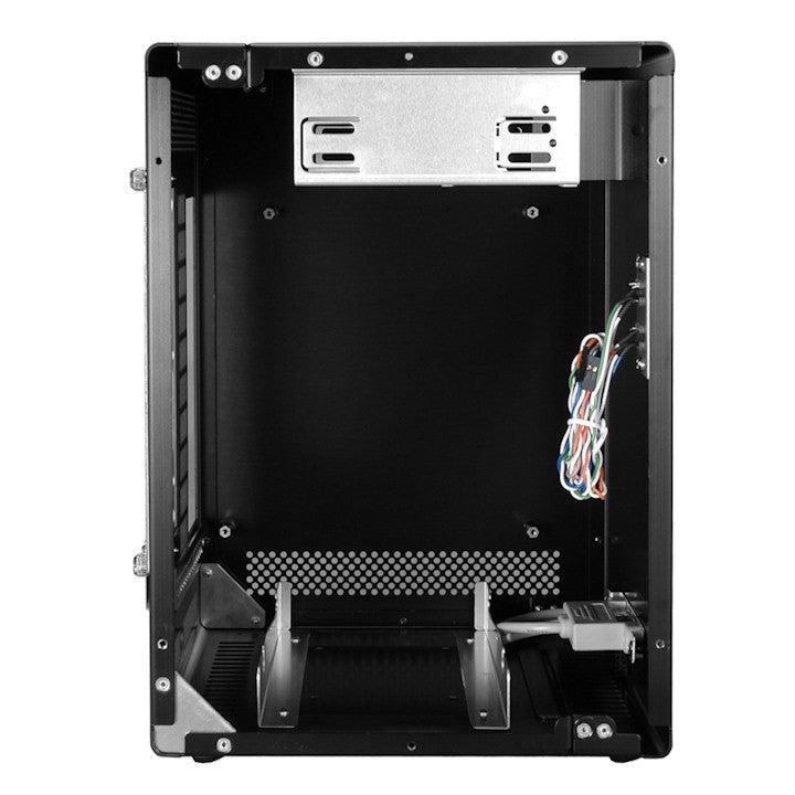 Lian Li PC-Q07 Mini ITX Cube Computer Case - Compact Black Chassis for Small Form Factor Gaming & Home Theater PCs - Perfect for Space-Saving Desktop Builds and HTPC Setups