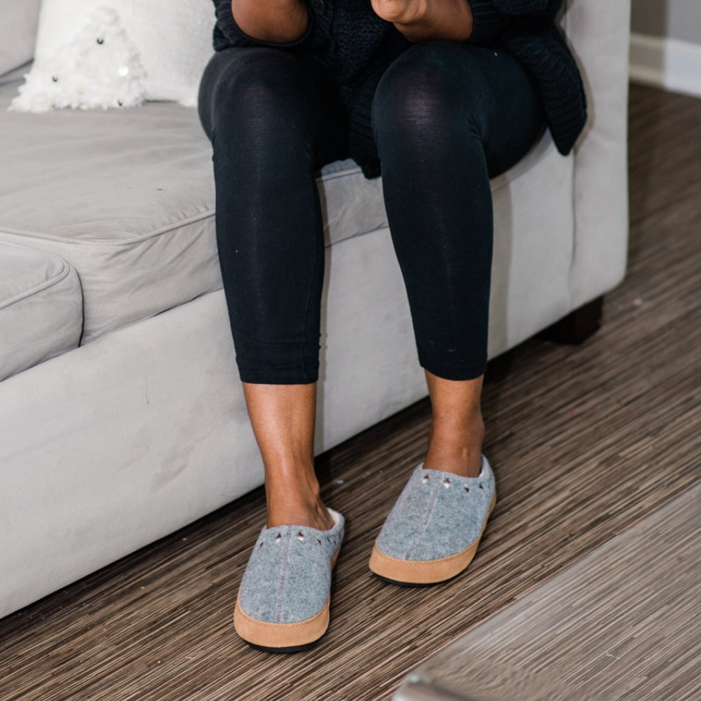 Women's Geo Embroidered Clog Slippers with Cloud Cushion® - Comfortable House Shoes for Indoor & Outdoor Wear - Perfect for Relaxing at Home, Running Errands or Gardening