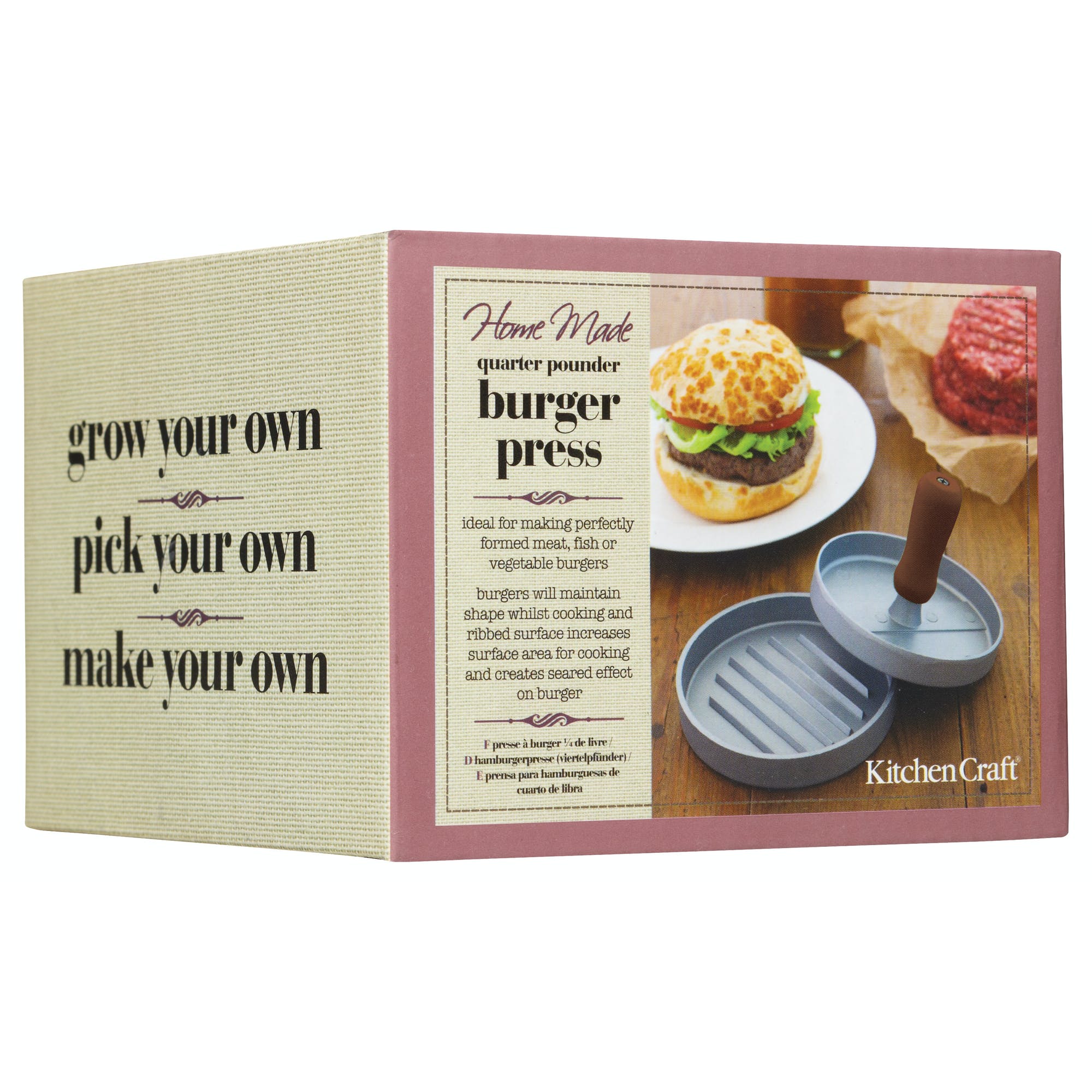 Stainless Steel Quarter Pounder Burger Press for Homemade Patties - Perfect for BBQ, Grilling, and Backyard Cookouts