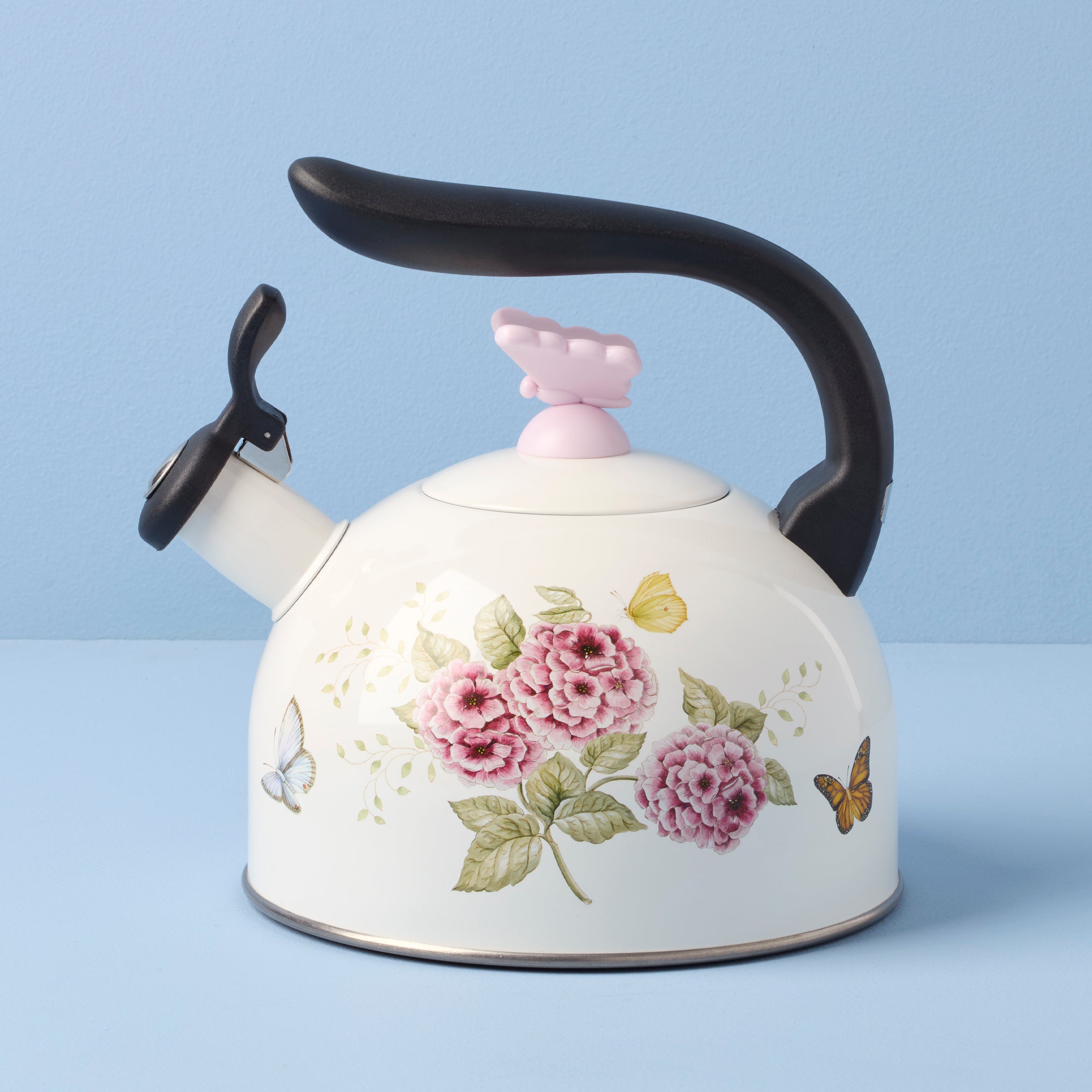 Butterfly Meadow Tea Kettle - Elegant Floral Stovetop Teapot for Loose Leaf & Herbal Tea - Perfect for Afternoon Tea, Kitchen Decor & Gift Giving