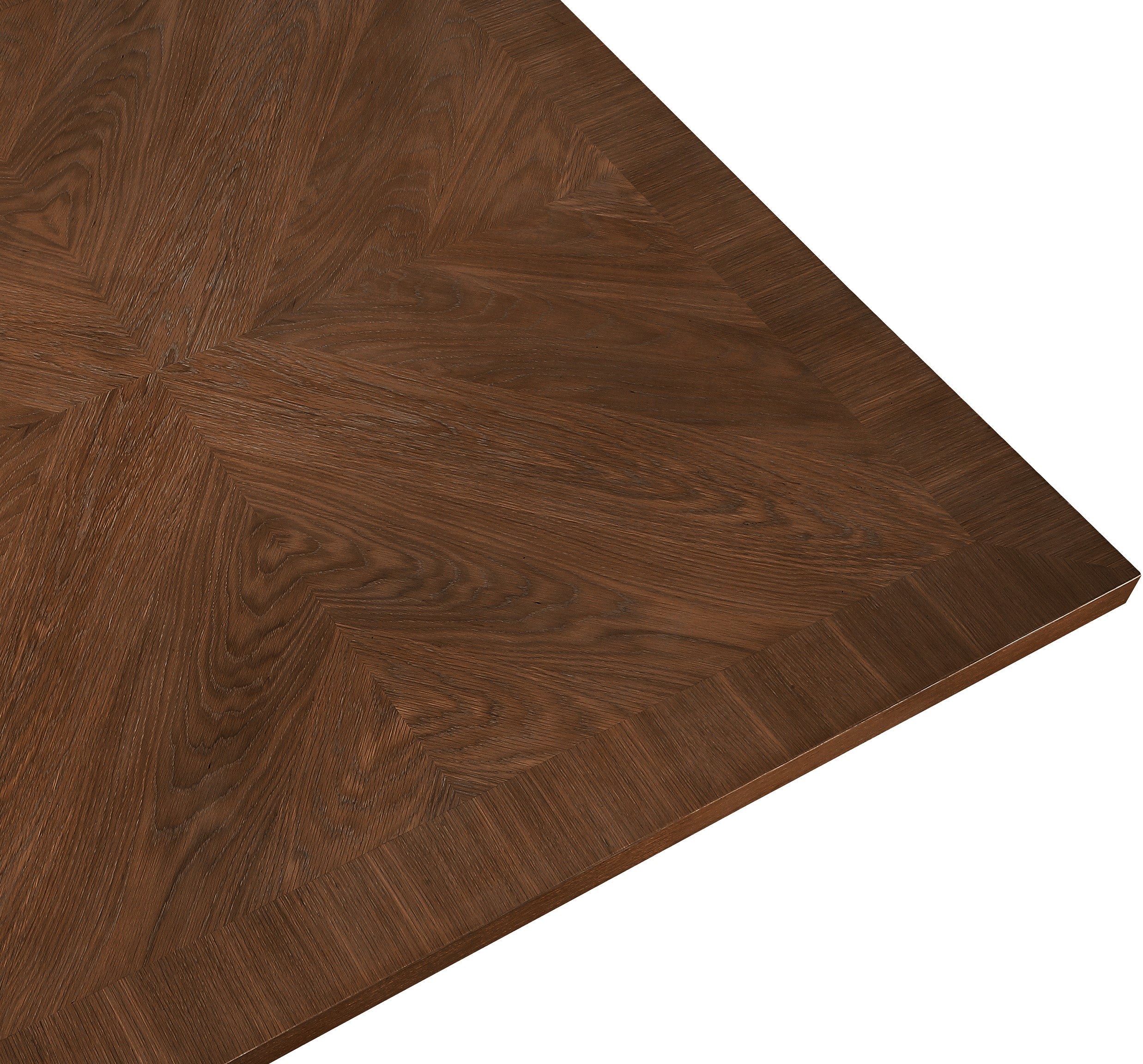 Belinda Brown Oak Veneer Dining Table - Modern Solid Wood Kitchen Table for 6 - Perfect for Family Dinners & Entertaining Guests