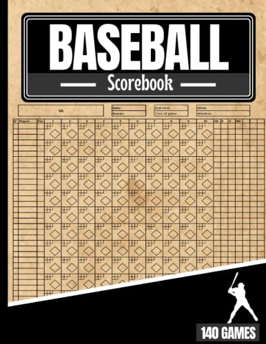 Baseball Scorebook: 140 Games Scorekeeping Notebook for Baseball & Softball with Pitch Counts - 8.5''x11'' Size, 141 Pages - Perfect Gift for Coaches, Players & Fans - Ideal for Game Tracking, Practice Sessions & Tournament Play