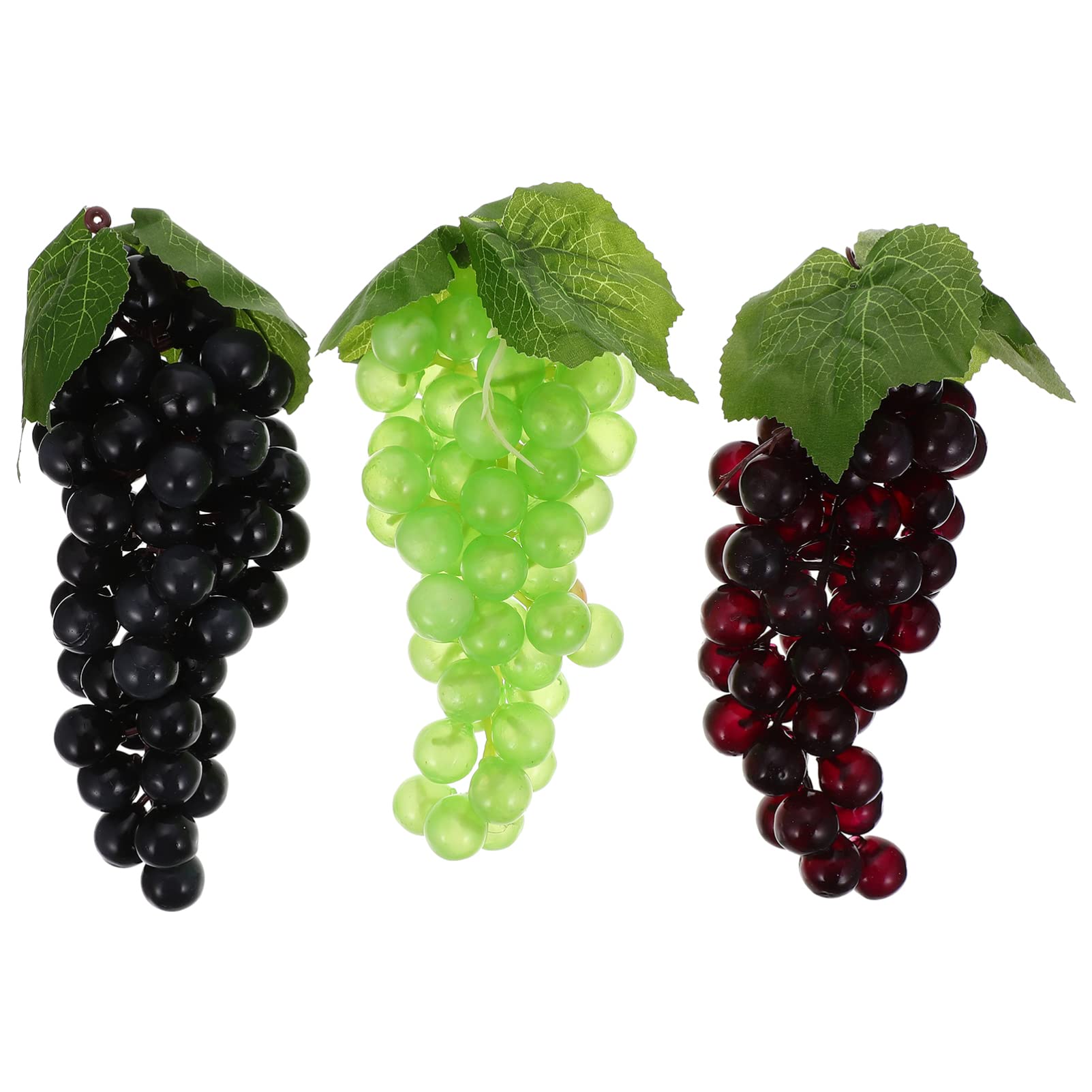 Operitacx 3pcs Artificial Grape Clusters - Lifelike Fake Fruits for Home Decor, Photography Props, Wedding & Party Decorations - Realistic Kitchen Wall Decor & Children's Play Toys