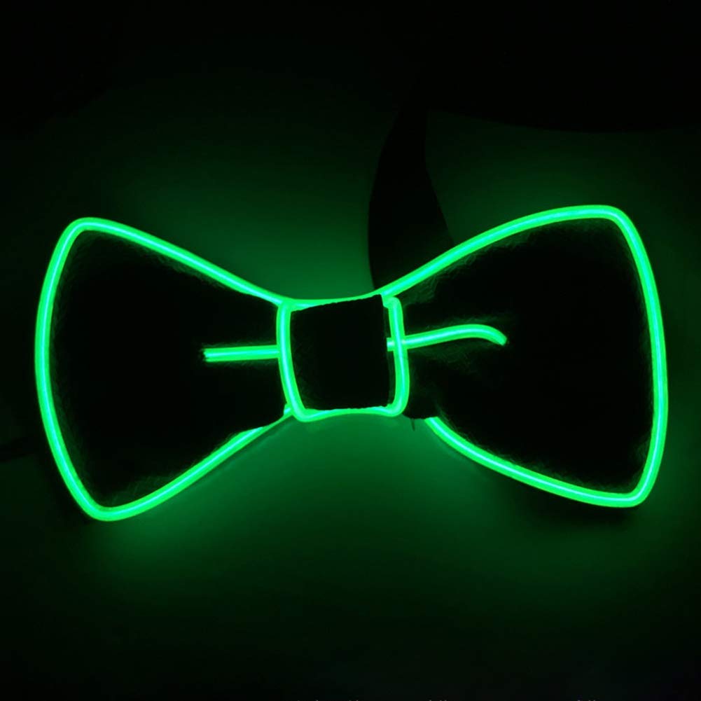 Glowing LED Bow Tie - Adjustable Light Up Bow Tie for Men & Women - Novelty Party Accessory for Halloween, Raves, Weddings & Cosplay