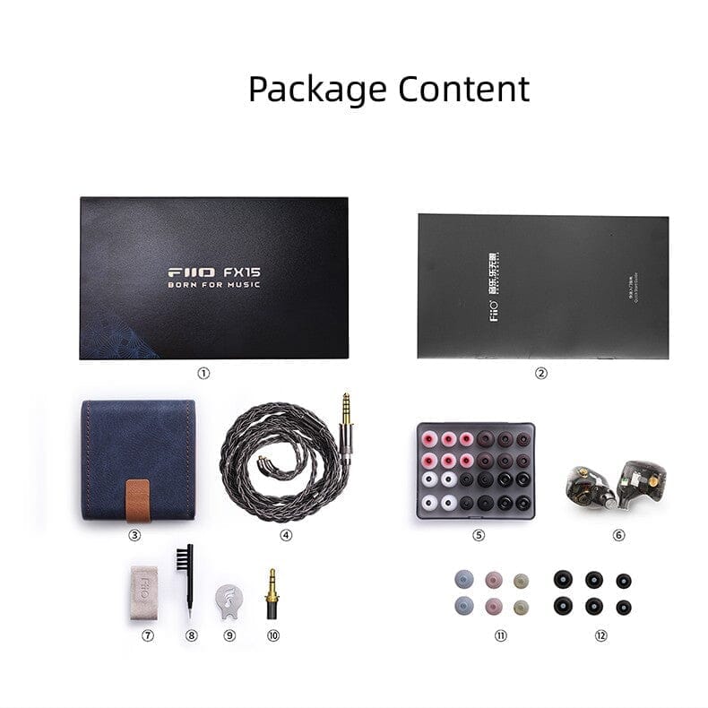 FiiO FX15 Hybrid In-Ear Monitors with 4 Electrostatic + 1DD + 1BA Drivers - Premium Audiophile Earphones for Music, Gaming & Studio Monitoring