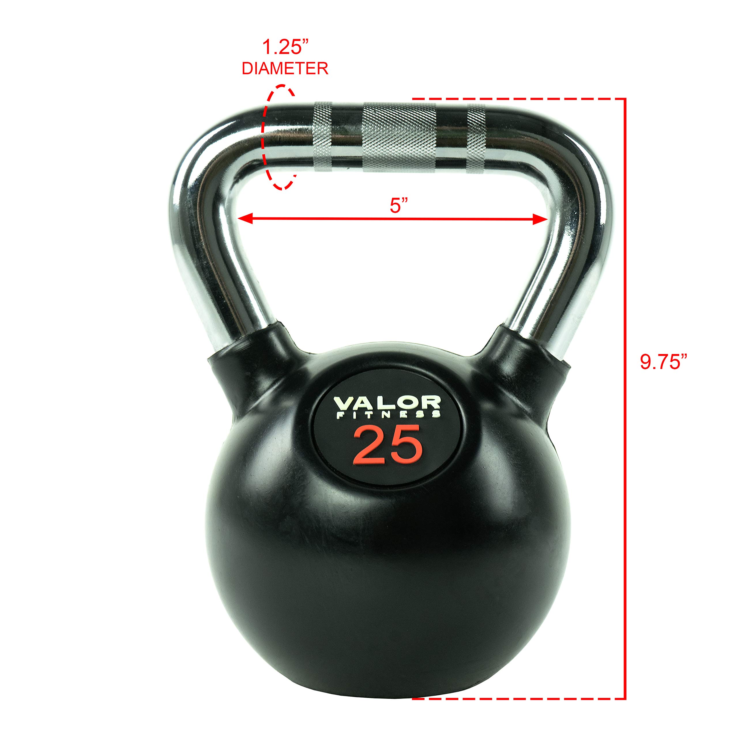 Valor Fitness Chrome Kettlebell Weights with Knurled Handle - Adjustable Kettlebells for Men & Women - Perfect for Home Gym, CrossFit & Strength Training