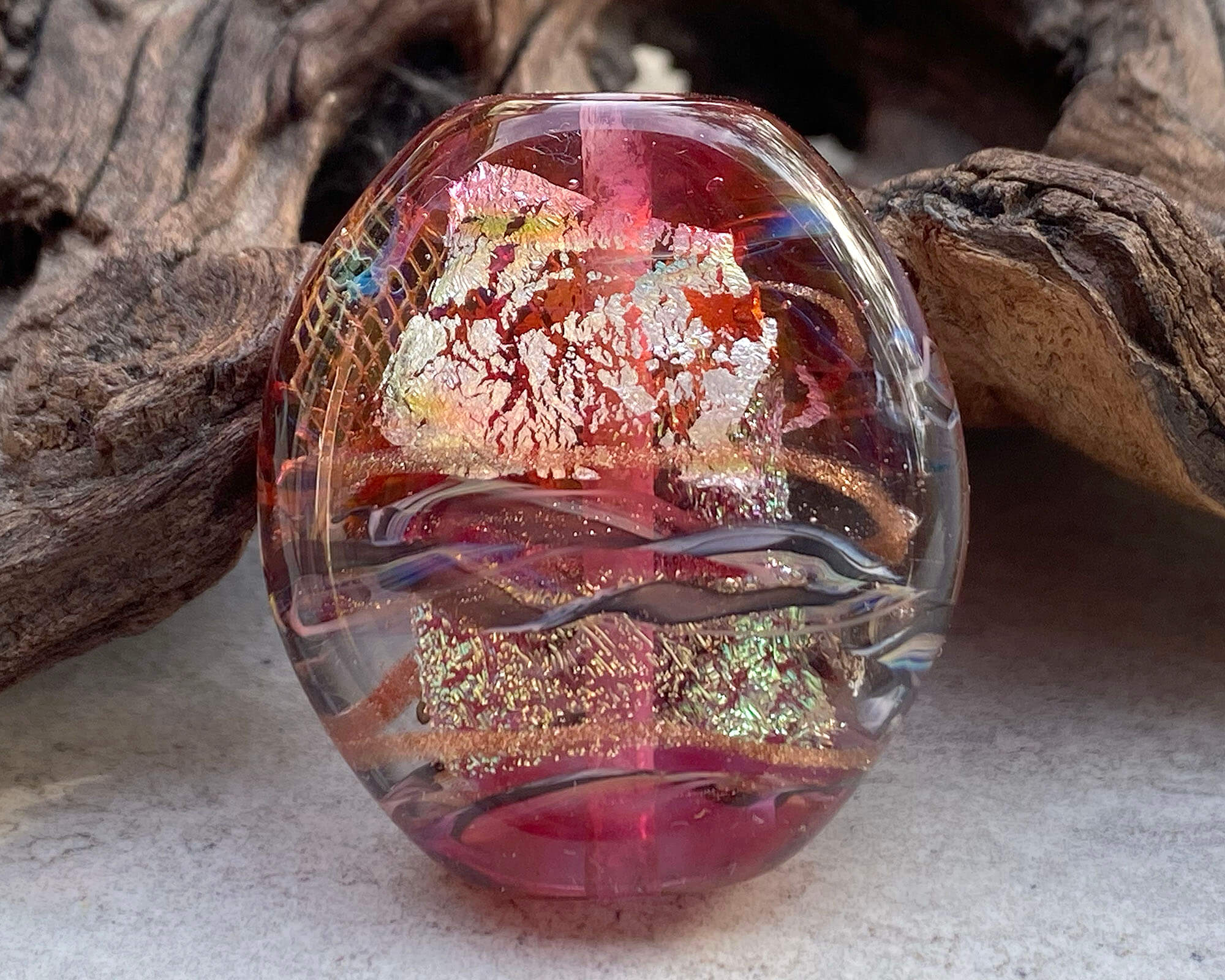 Handmade Fuchsia Pink Glass Lampwork Focal Bead for Jewelry Making - Perfect for Necklaces, Bracelets & DIY Craft Projects