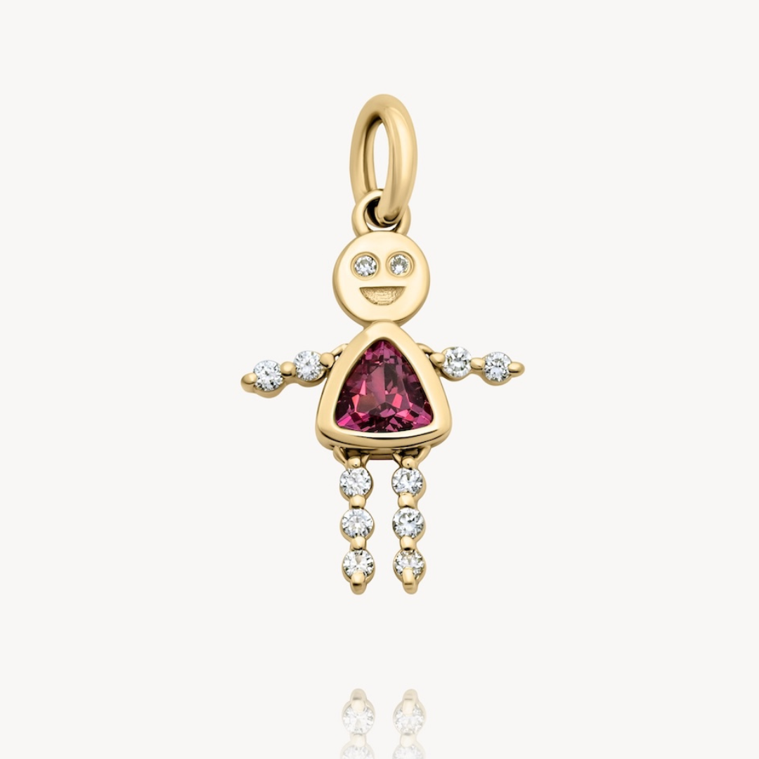 October Girl Lulu & Lox Charm Pink Tourmaline Necklace - Elegant Birthstone Jewelry for Women | Perfect Gift for Birthday, Anniversary & Special Occasions