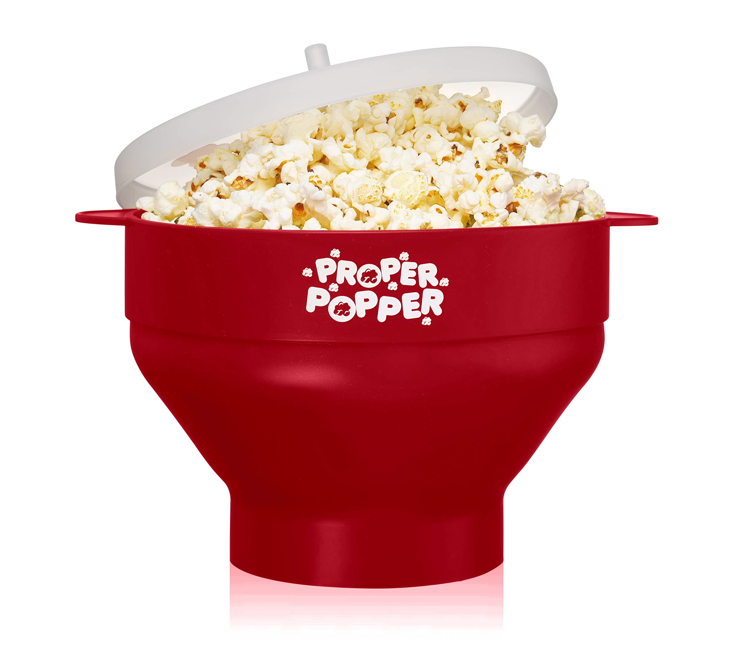 Original Silicone Microwave Popcorn Popper - BPA Free, Collapsible & Dishwasher Safe Popcorn Maker Bowl (Ruby Red) for Movie Nights, Snack Time & Healthy Family Snacking