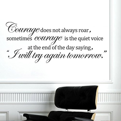Inspirational Vinyl Wall Decal - 'I Will Try Again Tomorrow' Motivational Quote Sticker, Home Office Decor, Brown | Perfect for Bedroom, Living Room & Workspace