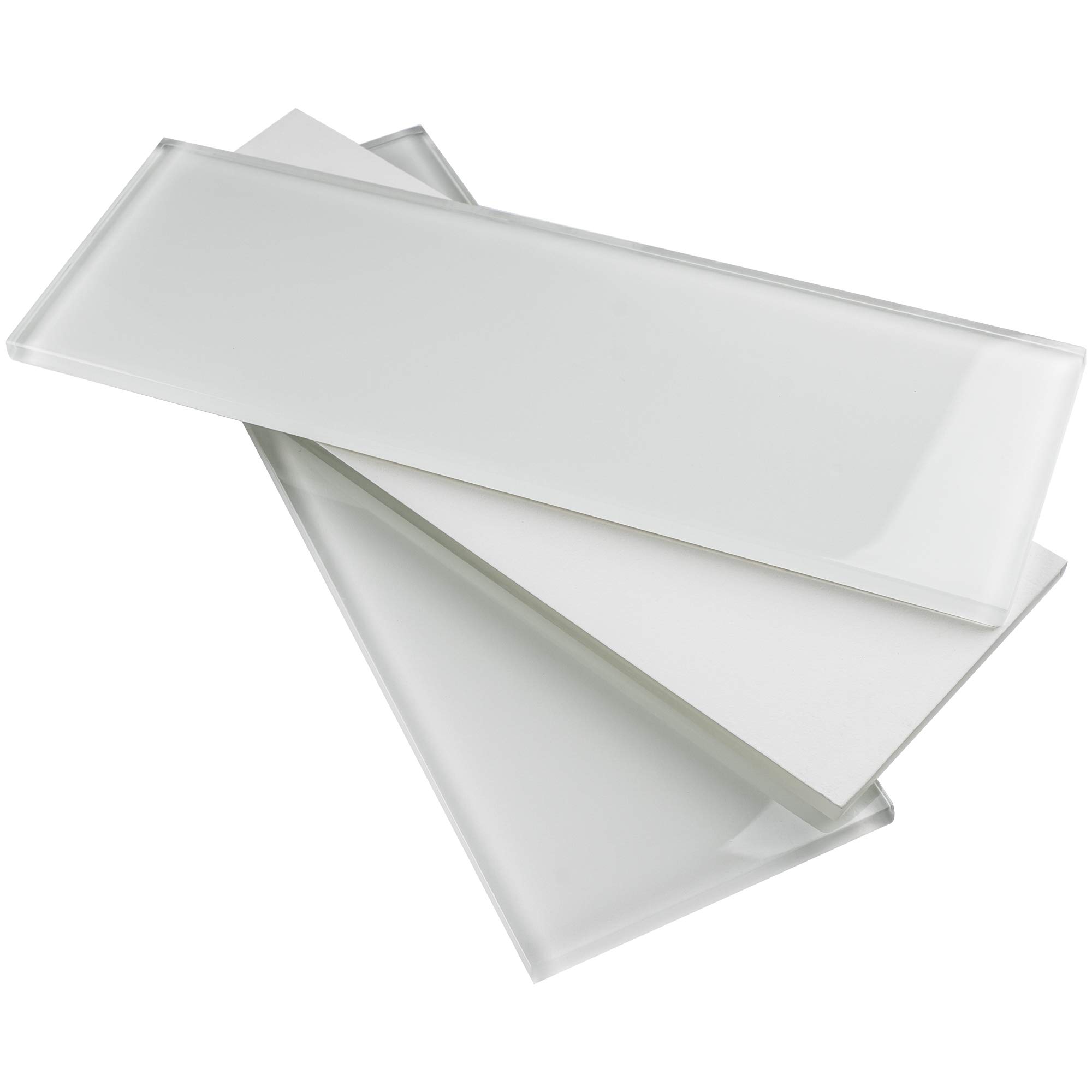 4x12 White Glass Subway Tile - Premium Kitchen Backsplash & Bathroom Wall Tile (10 sq ft) - Perfect for Modern Home Renovation, Shower Surrounds, and Stylish Accent Walls