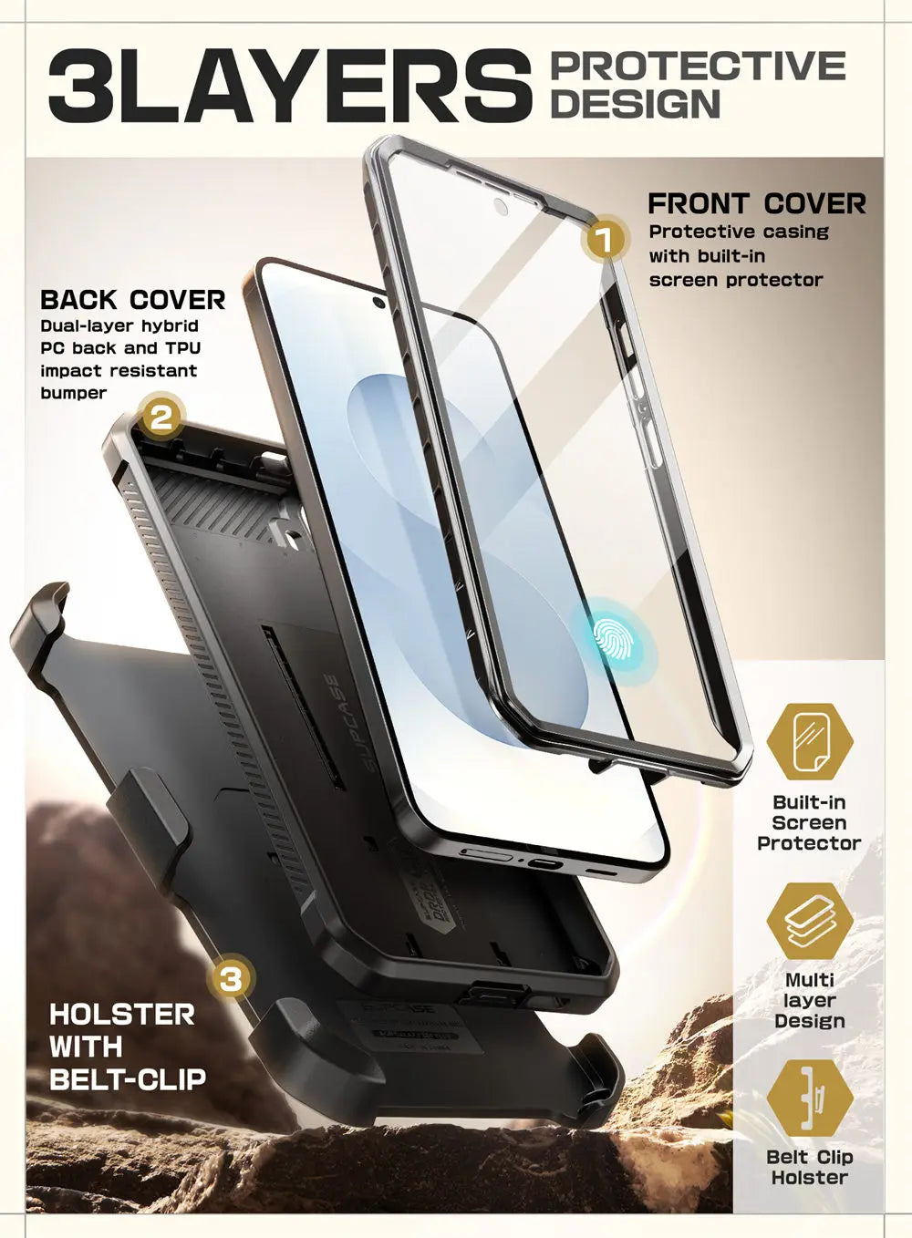 SUPCASE Galaxy S25 Plus UB Pro Military Grade Protective Case - Shockproof, Drop Proof Phone Cover for Outdoor, Work & Daily Use