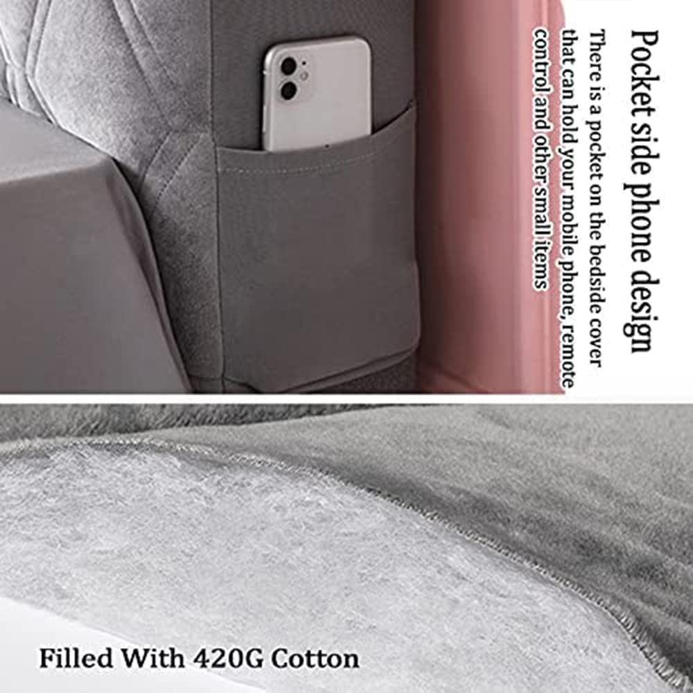 Velvet Headboard Cover - Washable, Dustproof Bed Headboard Protector Slipcover for Twin, Full, Queen & King Size Beds - Beige (180cm) - Elegant Home Decor for Bedroom & Guest Room
