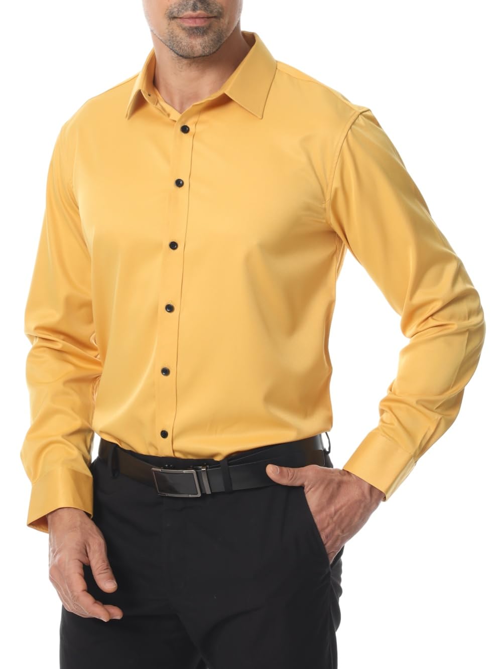 Men's Long Sleeve Dress Shirts - Stretch Wrinkle Free Button Down Shirt for Business, Wedding & Formal Wear - Regular Fit - Perfect for Office, Interviews and Special Occasions