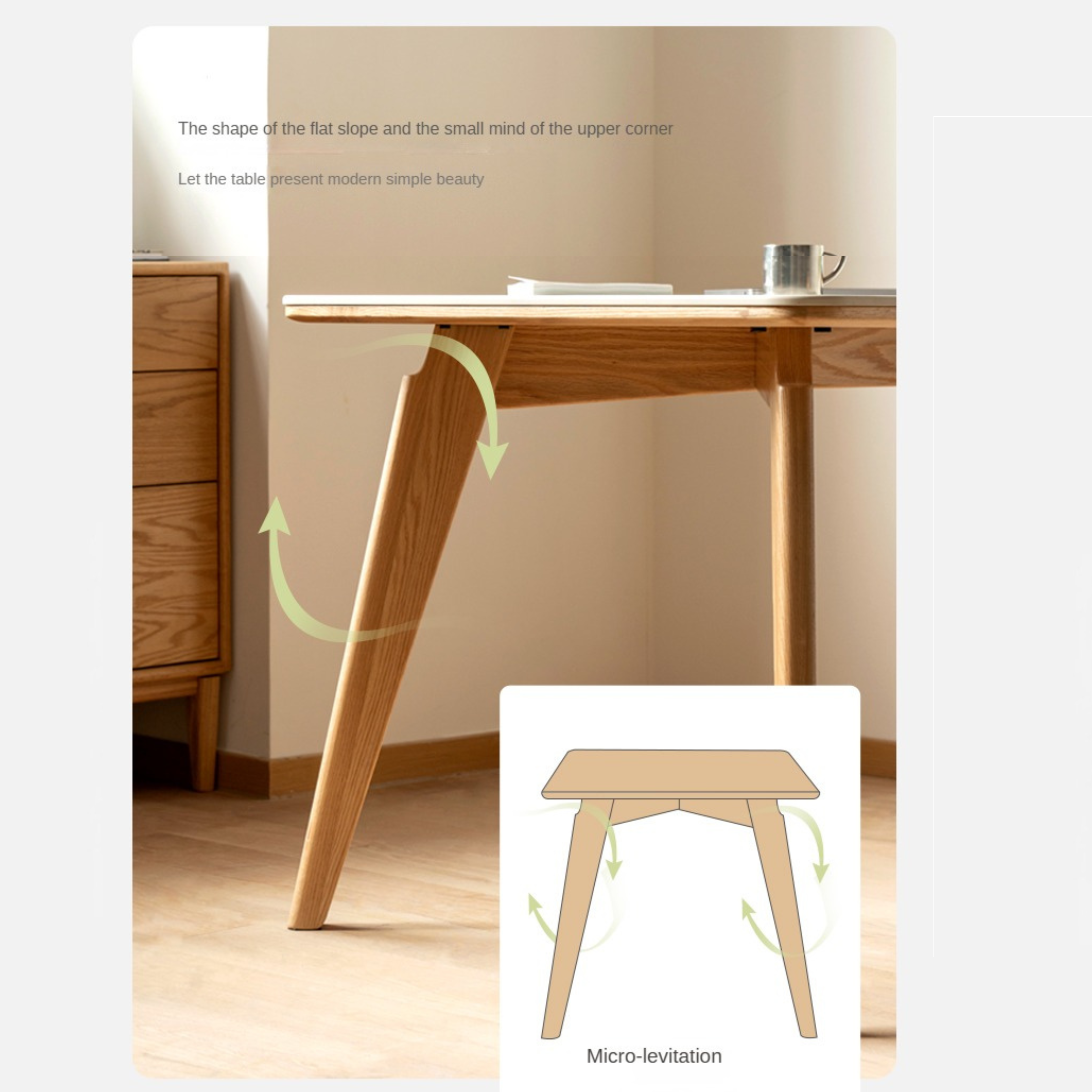 Solid Oak Wood Modern Rocking Dining Table - Perfect for Farmhouse, Rustic & Contemporary Dining Rooms